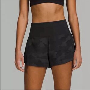 Lululemon High Waisted Black Camo Speed Up Short size 6